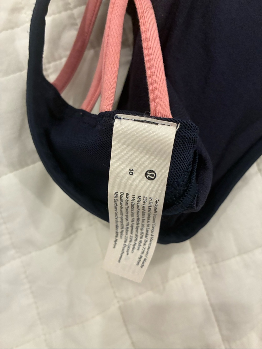 lululemon athletica Navy Tote with Pink Straps